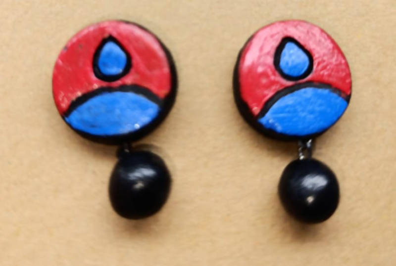 Terracotta Round Shaped Ear Studs