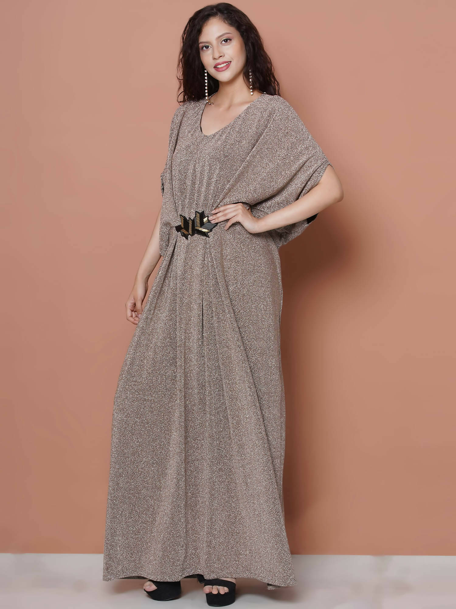 Women Republic Hand Embellished Golden Gown