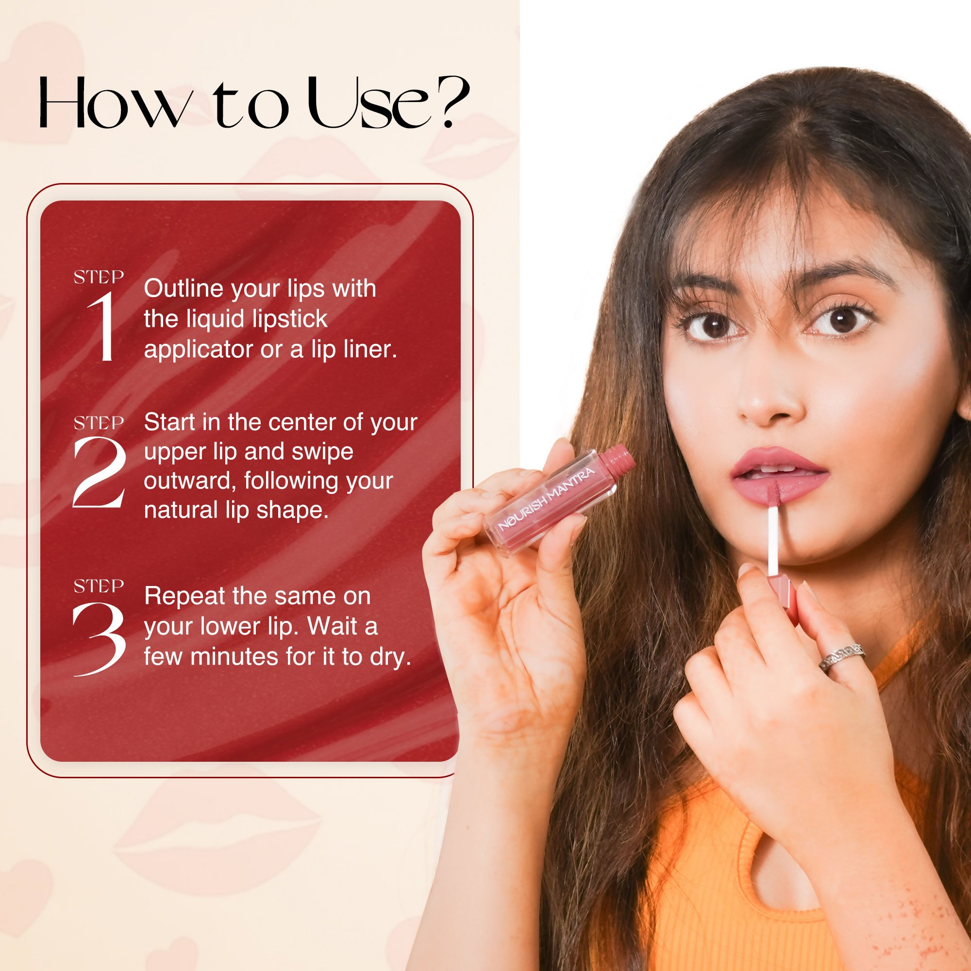 Nourish Mantra Liquid Lipstick Creamy Matte with SPF / Water Proof, Smudge Proof Shade- Khilkhilata Coral