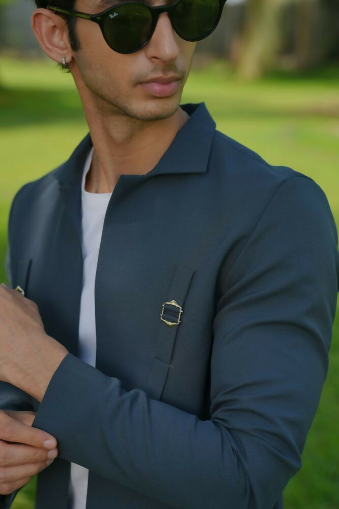 Gridon Dark Greish Shacket by Hilo Design