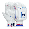 DSC Intense Frost Leather Cricket Batting Gloves for Mens - Right Hand, White, One Size