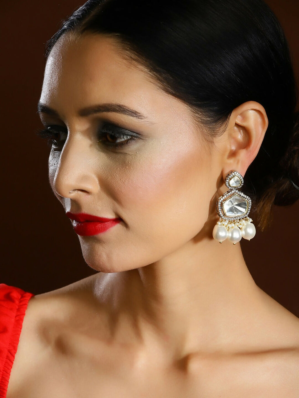Maharani Kundan Choker with Earrings- Ruby Raang