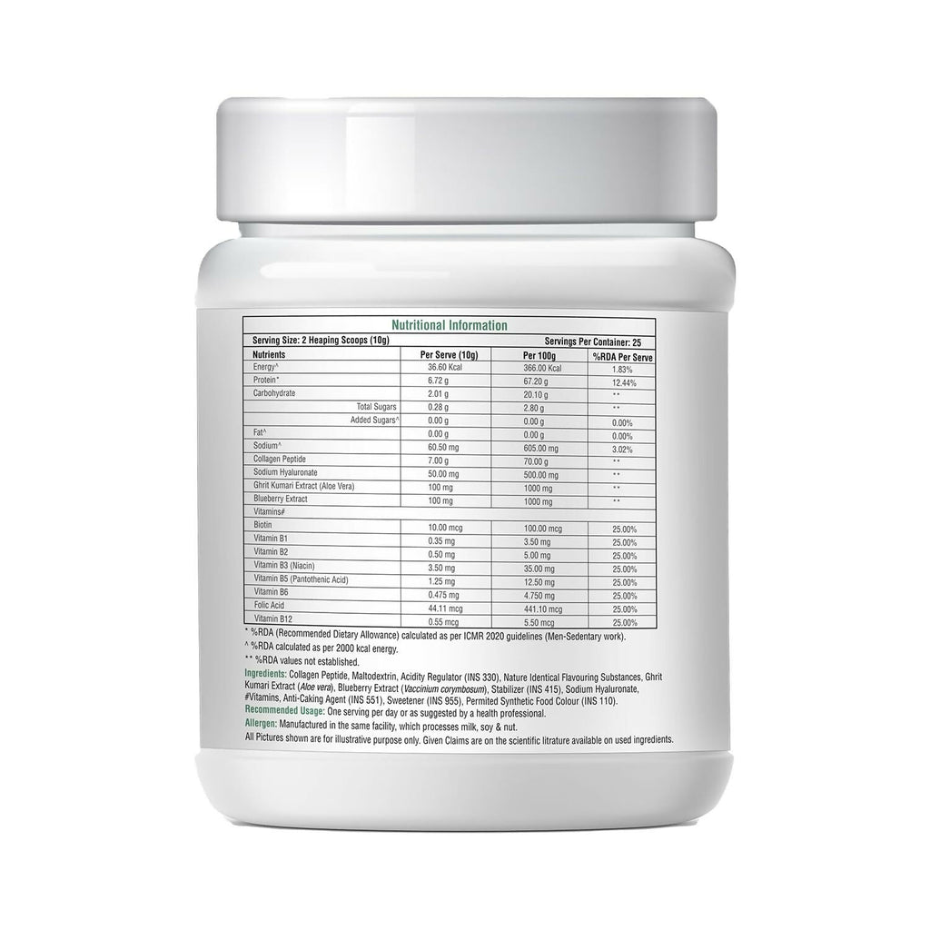 Bioexotica Orange Flavour Collagen Powder With Hyaluronic Acid, Aloe Vera, Blue Berry & Biotin