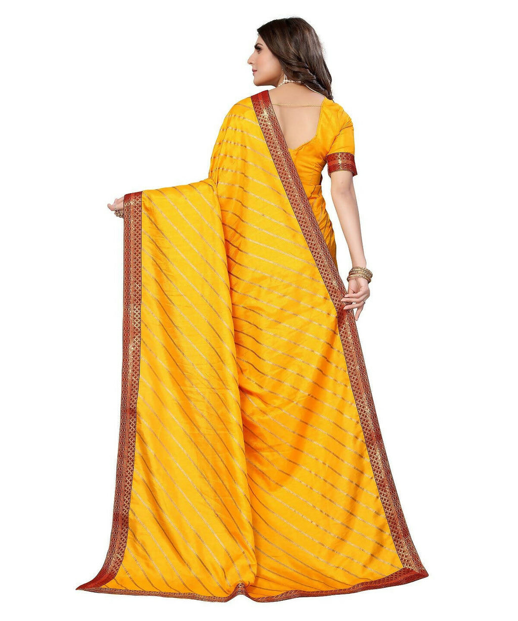 Vamika Dola Silk Yellow Lace Border Bollywood Style Saree (SUCHI YELLOW)