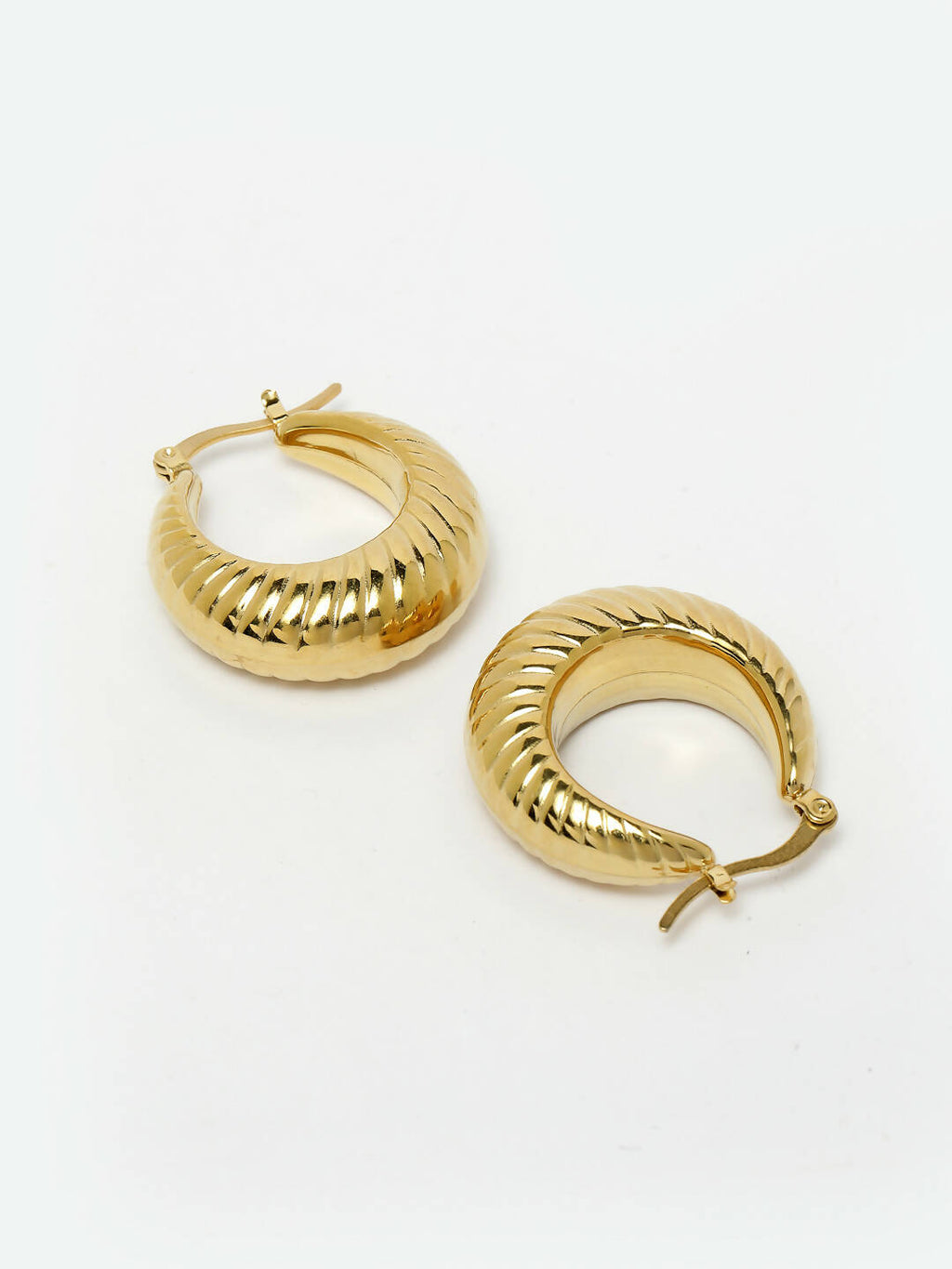 NVR Women Gold Circular Hoop Earrings