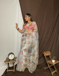 Vamsee Yashodha Yellow Organza Saree