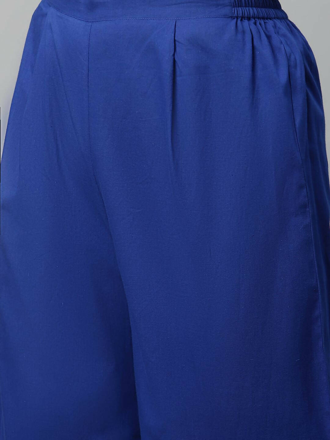 Ahalyaa Womens Indigo Blue Pure Cotton Printed Kurta Palazzo Set