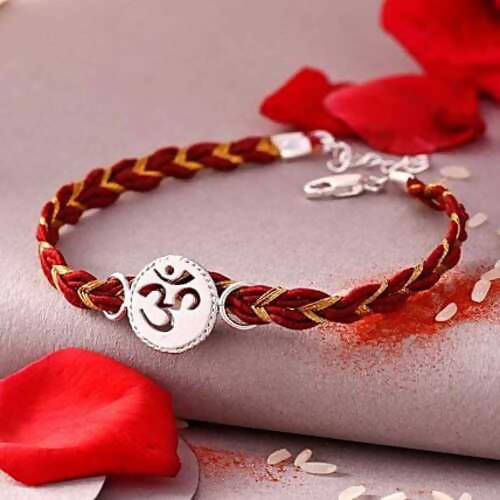 Devotional Om 925 Sterling Silver Rakhi
