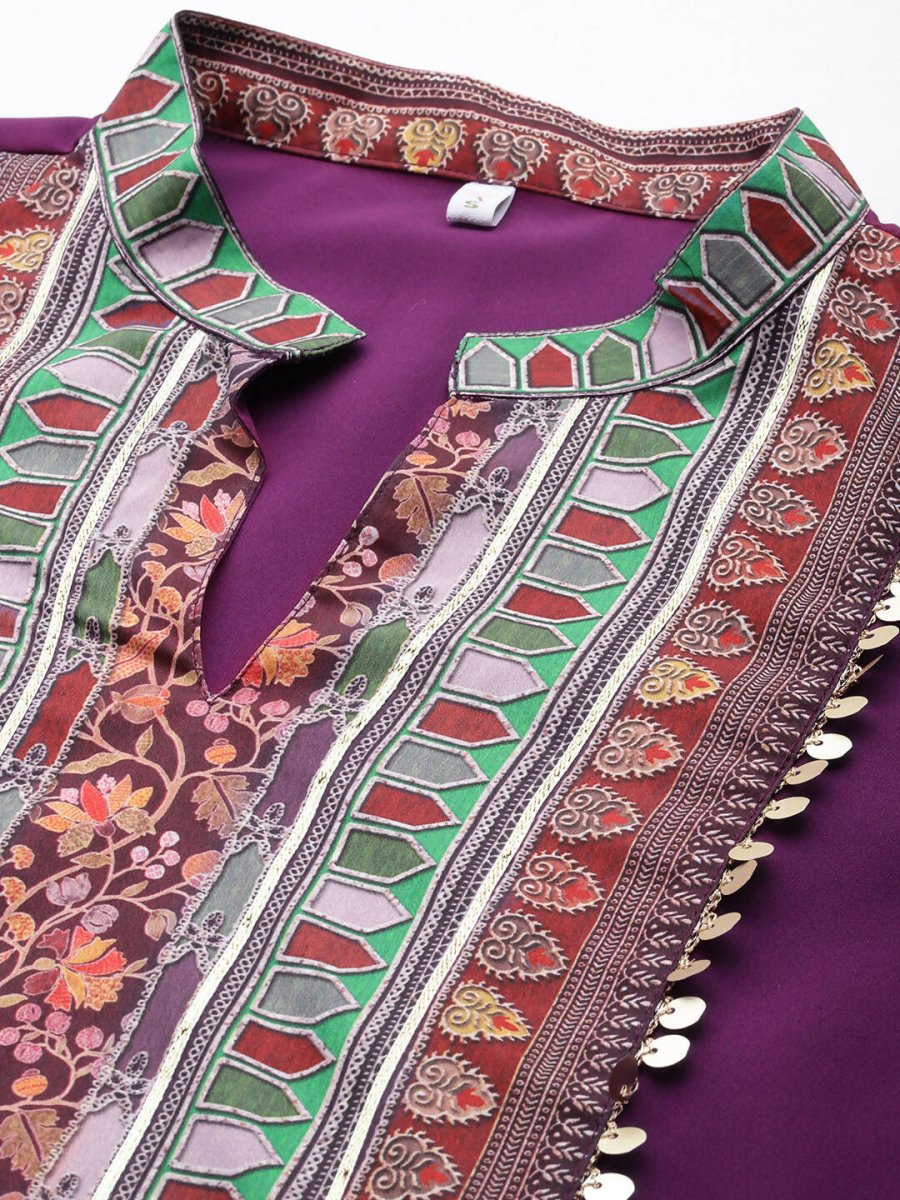 Ahalyaa Women's Traditional wear Kurta Set - Burgundy