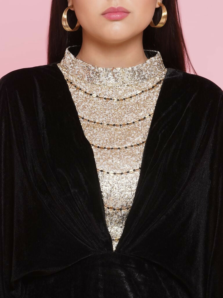 Joban Fashion Black Velvet Gown