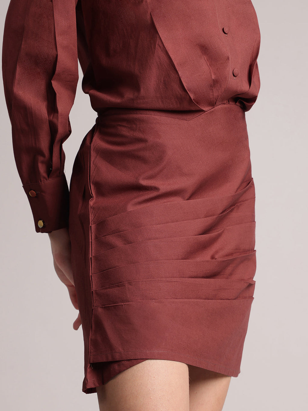 Zaccai Women's Brown Poplin Solid Dress