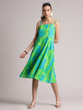 Zaccai Women's Lime Cambric Abstract Dress