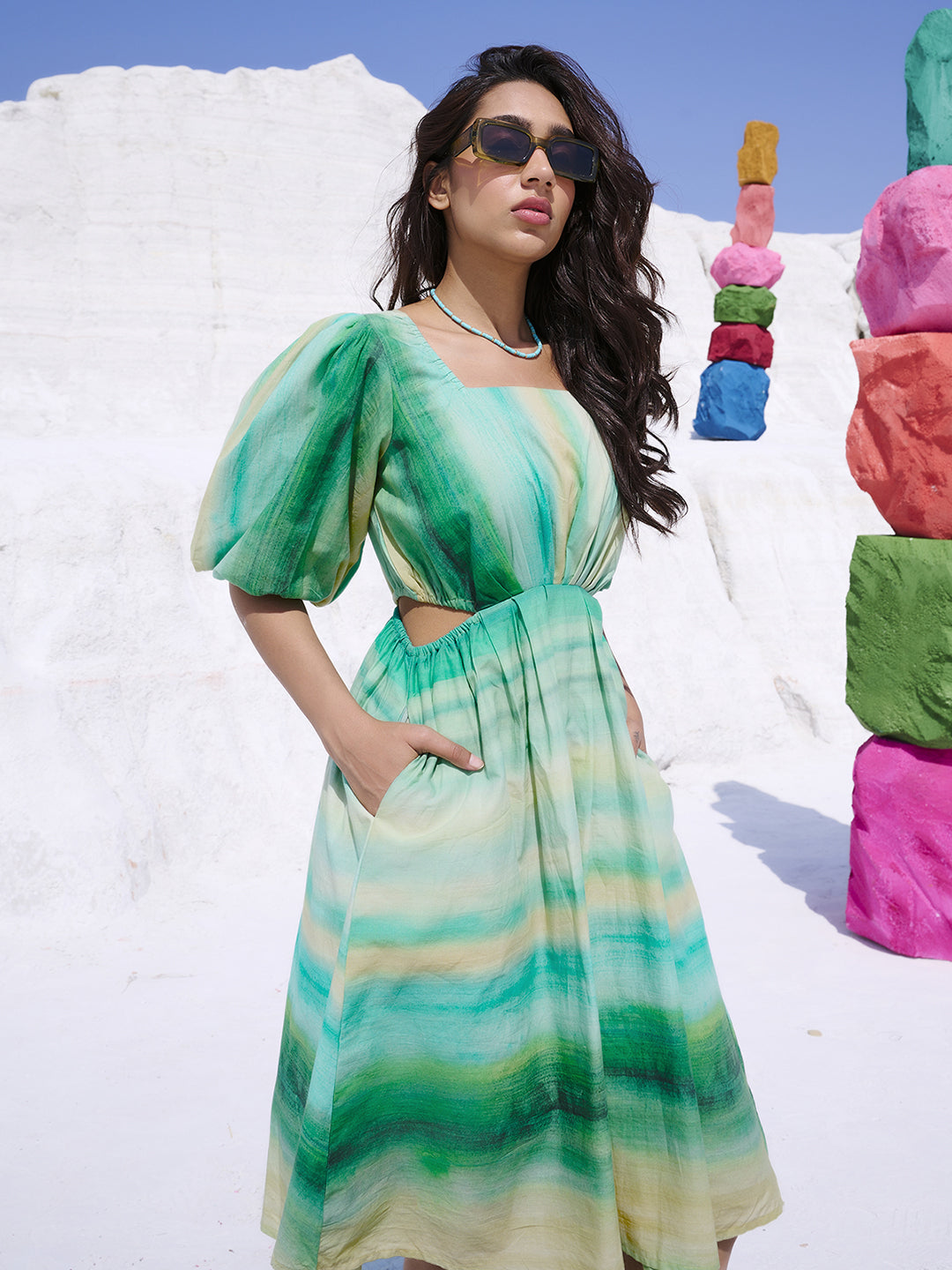 Zaccai Women's Multi Cambric Abstract Dress
