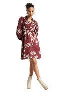 Zaccai Women's Brown Satin Abstract Dress