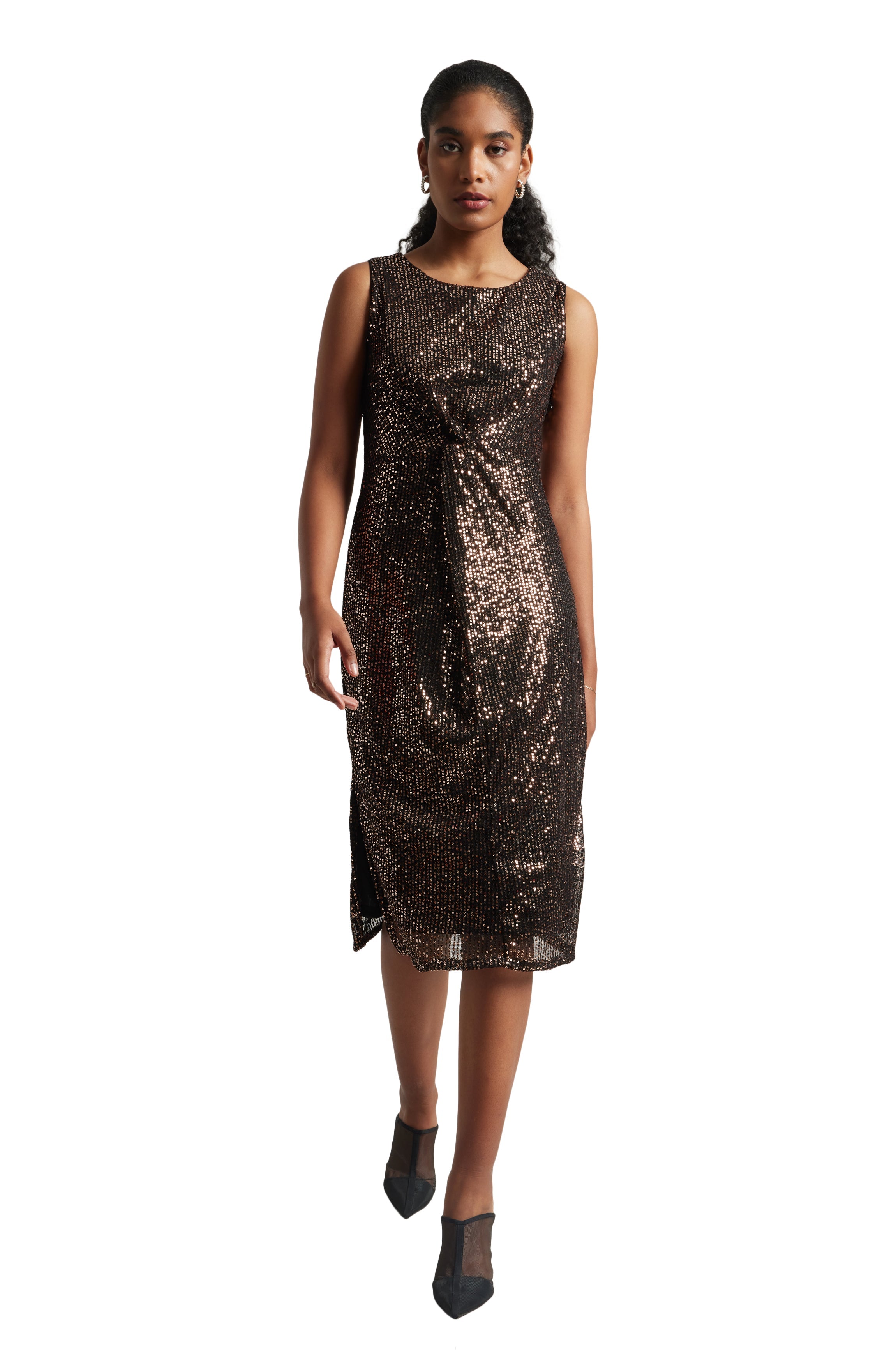 Zaccai Women's Black Poly Elastane Sequined Dress