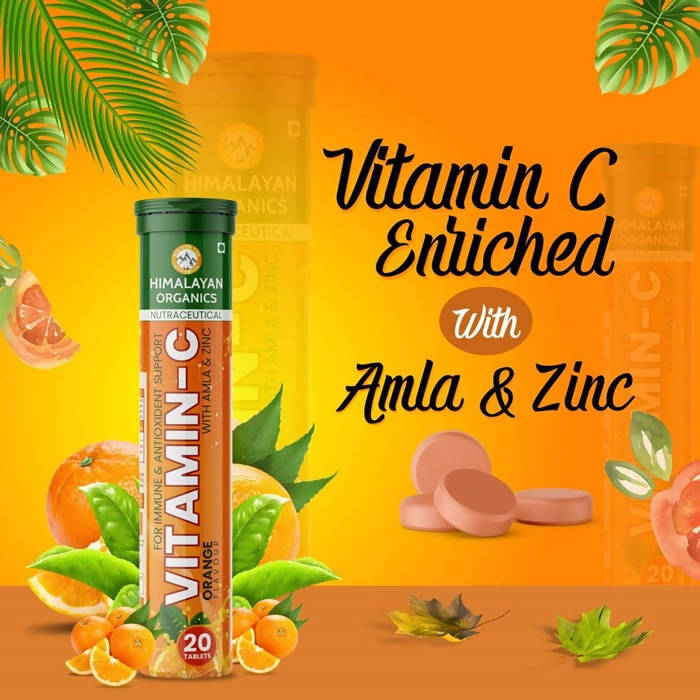 Himalayan Organics Vitamin-C Orange Flavour With Amla & Zinc Tablets