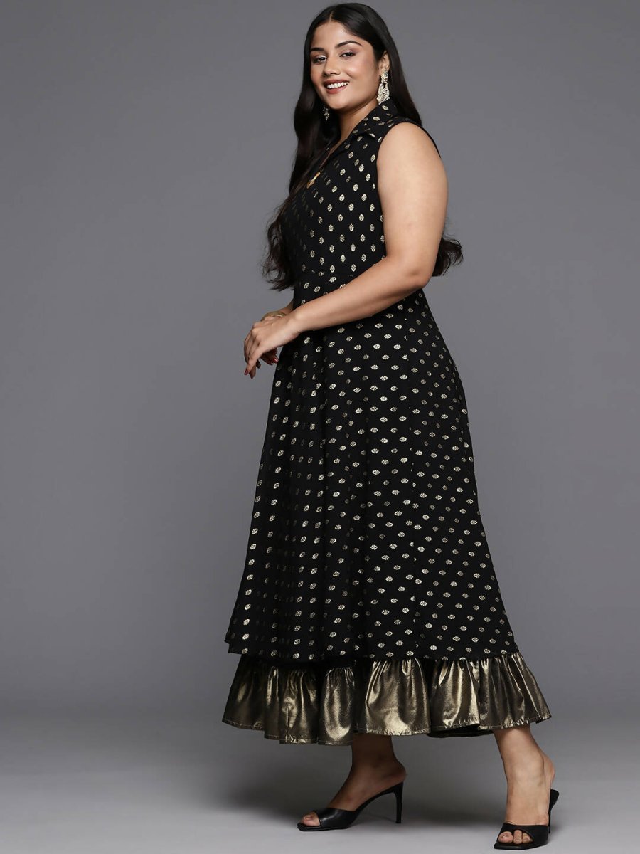 Ahalyaa Women's Traditional wear Ethnic Dress - Black
