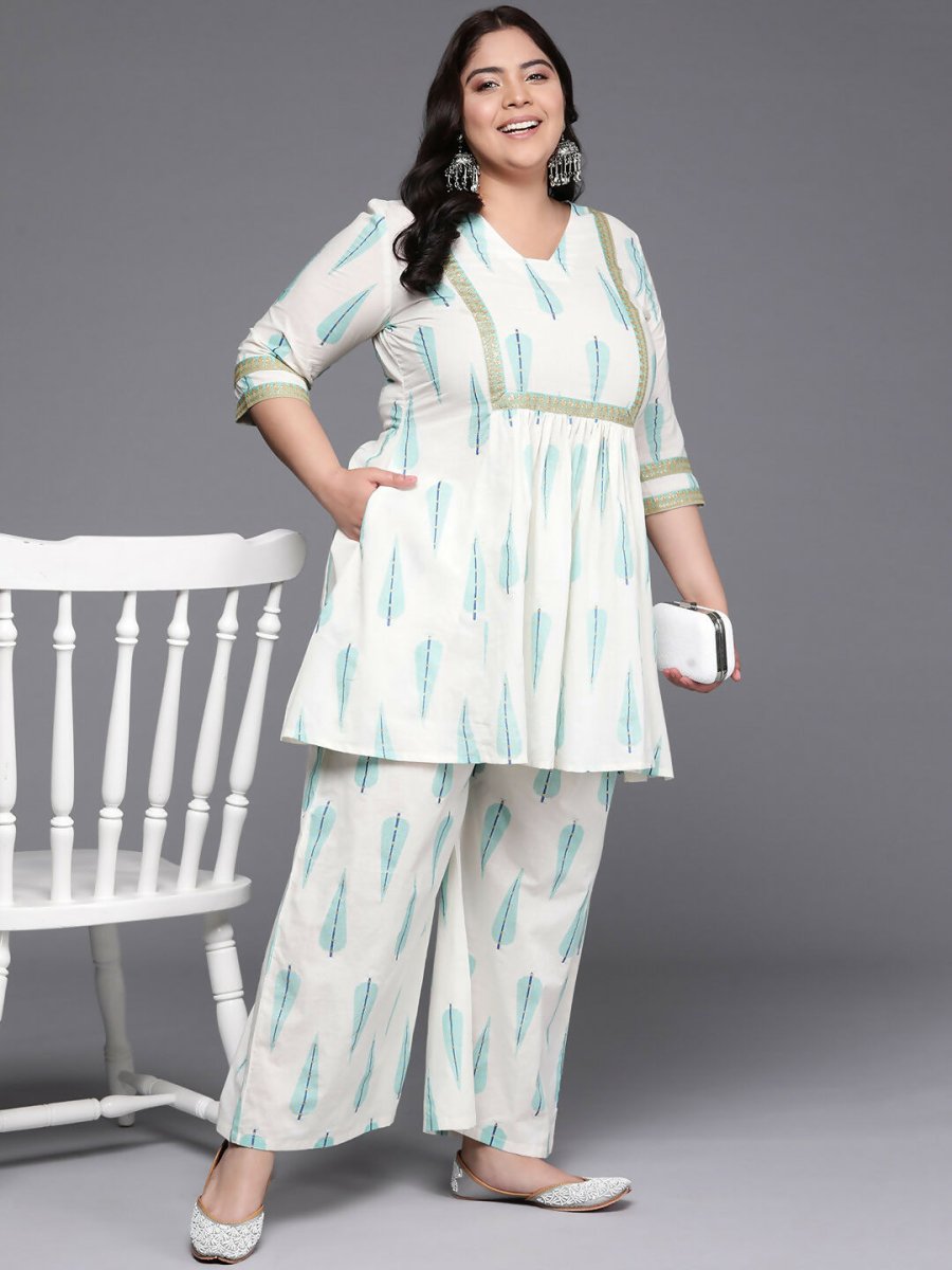 Ahalyaa Women's Traditional wear Co-ords - Off White