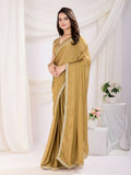Chiku Rangoli Silk Solid, Lace Border Ready To Wear Saree - Kashvi