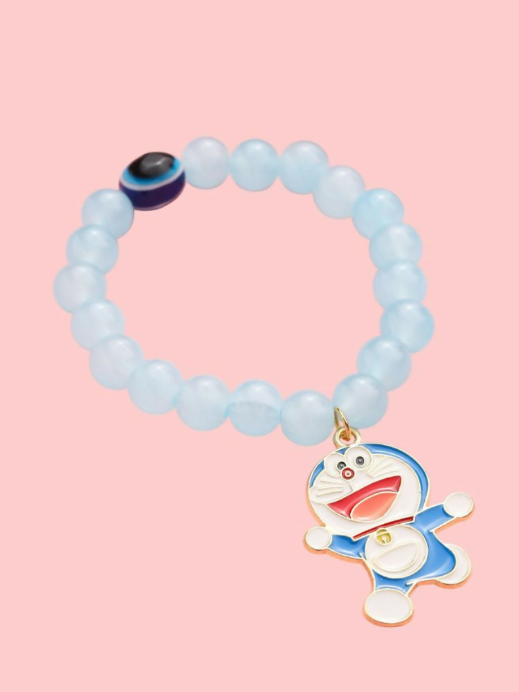 NVR Men & Women Sky Blue Artificial Beads Stylish Bracelet