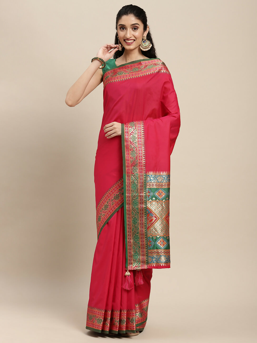 Shree Shyam Fashion Silk Blend Maroon Saree