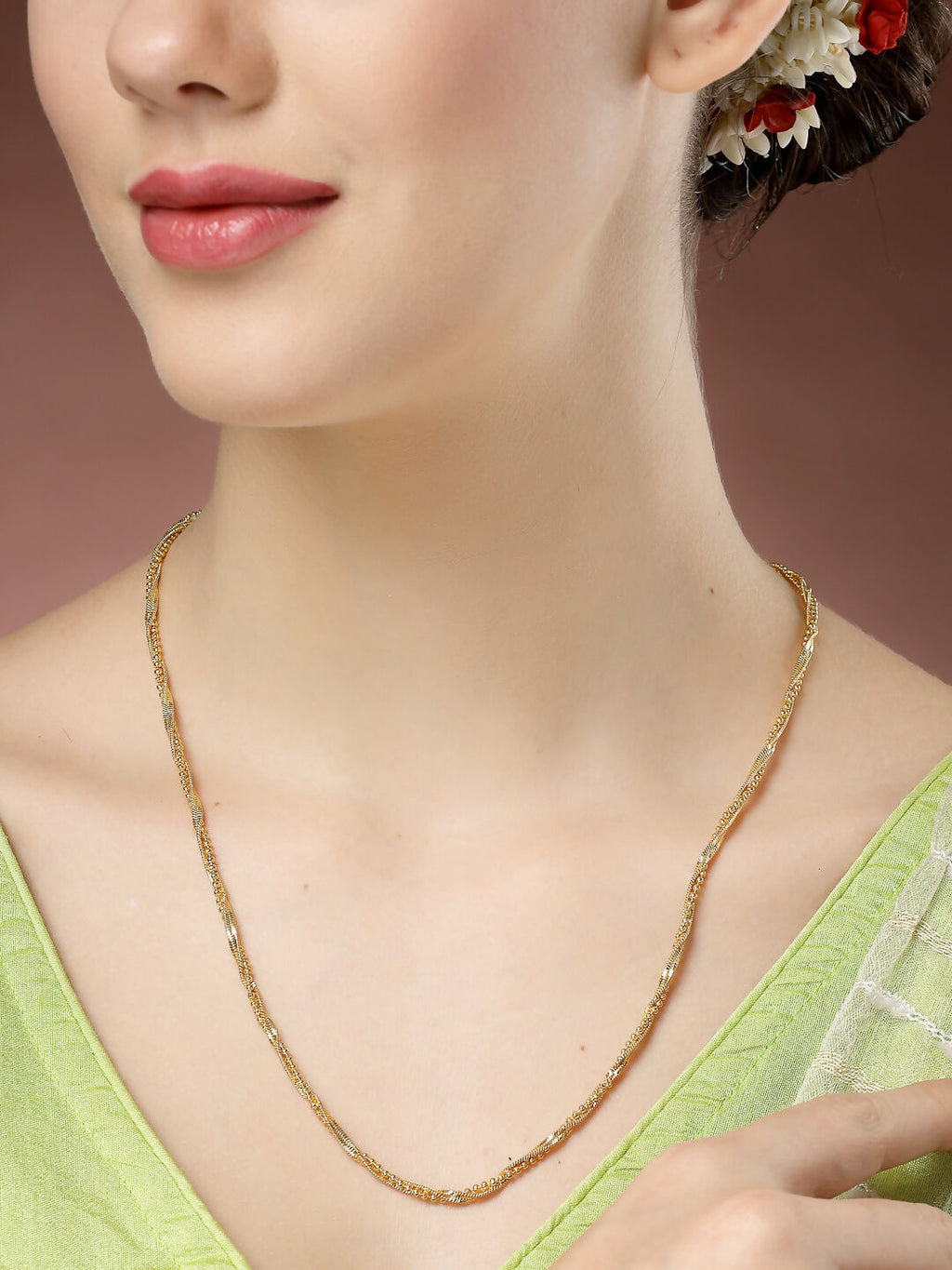 NVR Women's Set of 2 Gold-Polished Minimal Chain