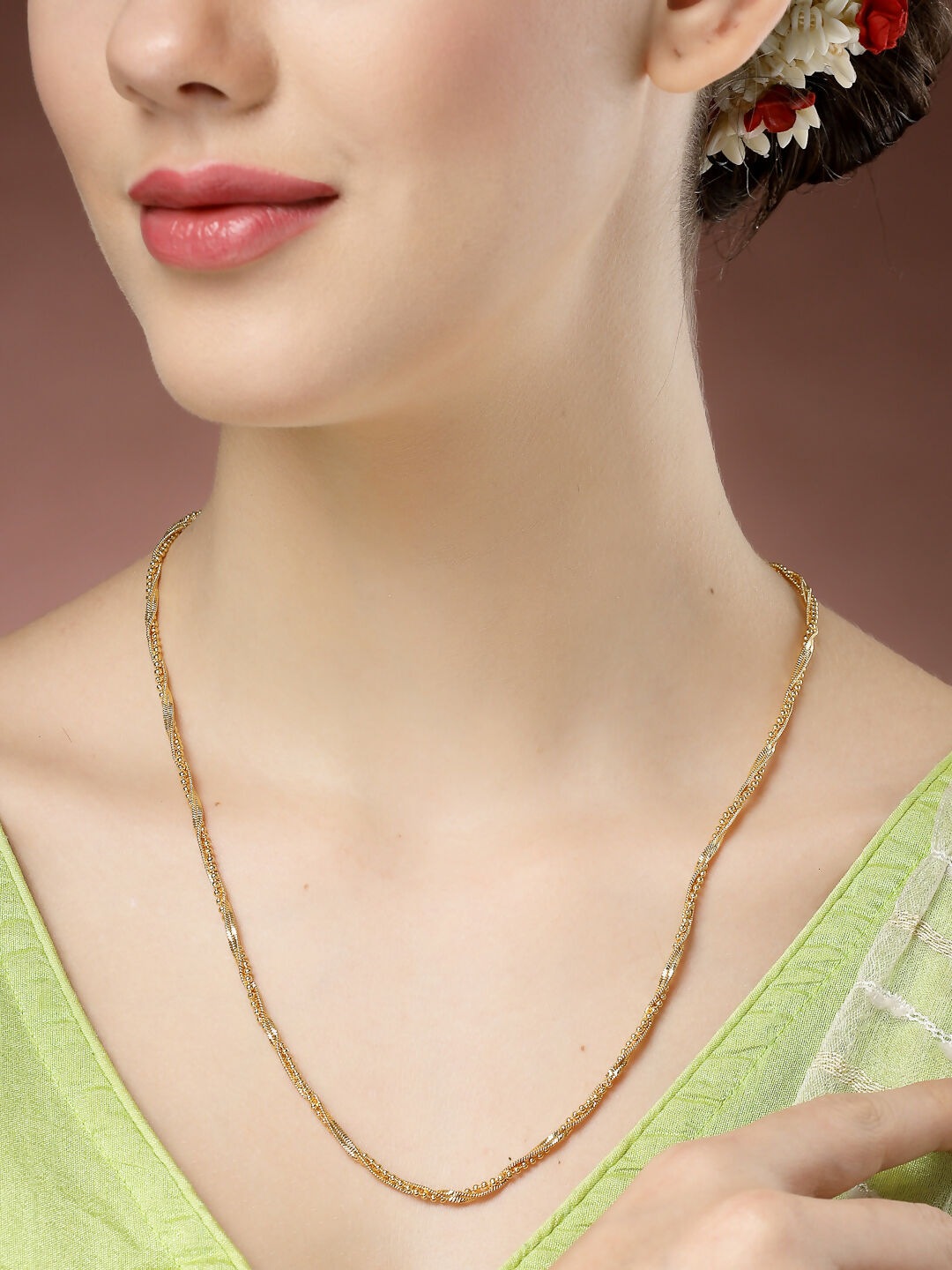 NVR Women's Set of 2 Gold-Polished Minimal Chain