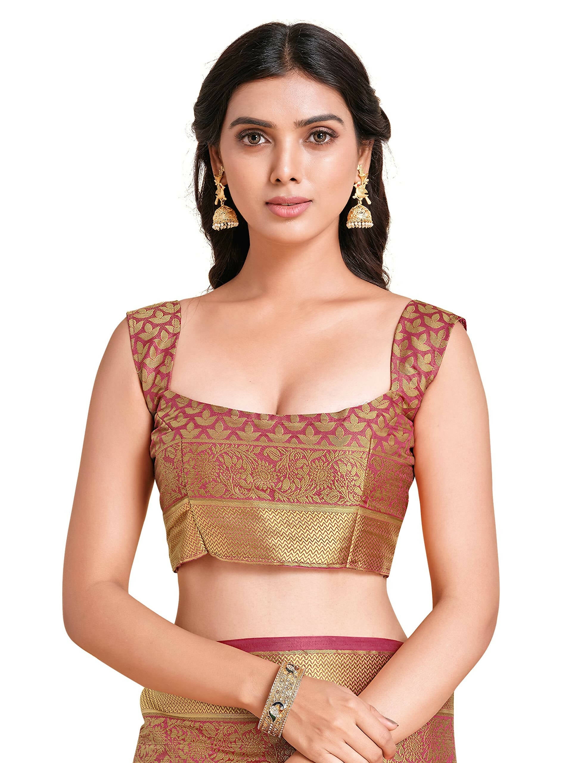 Mimosa Women's Kanchipuram Art Silk Pink Saree