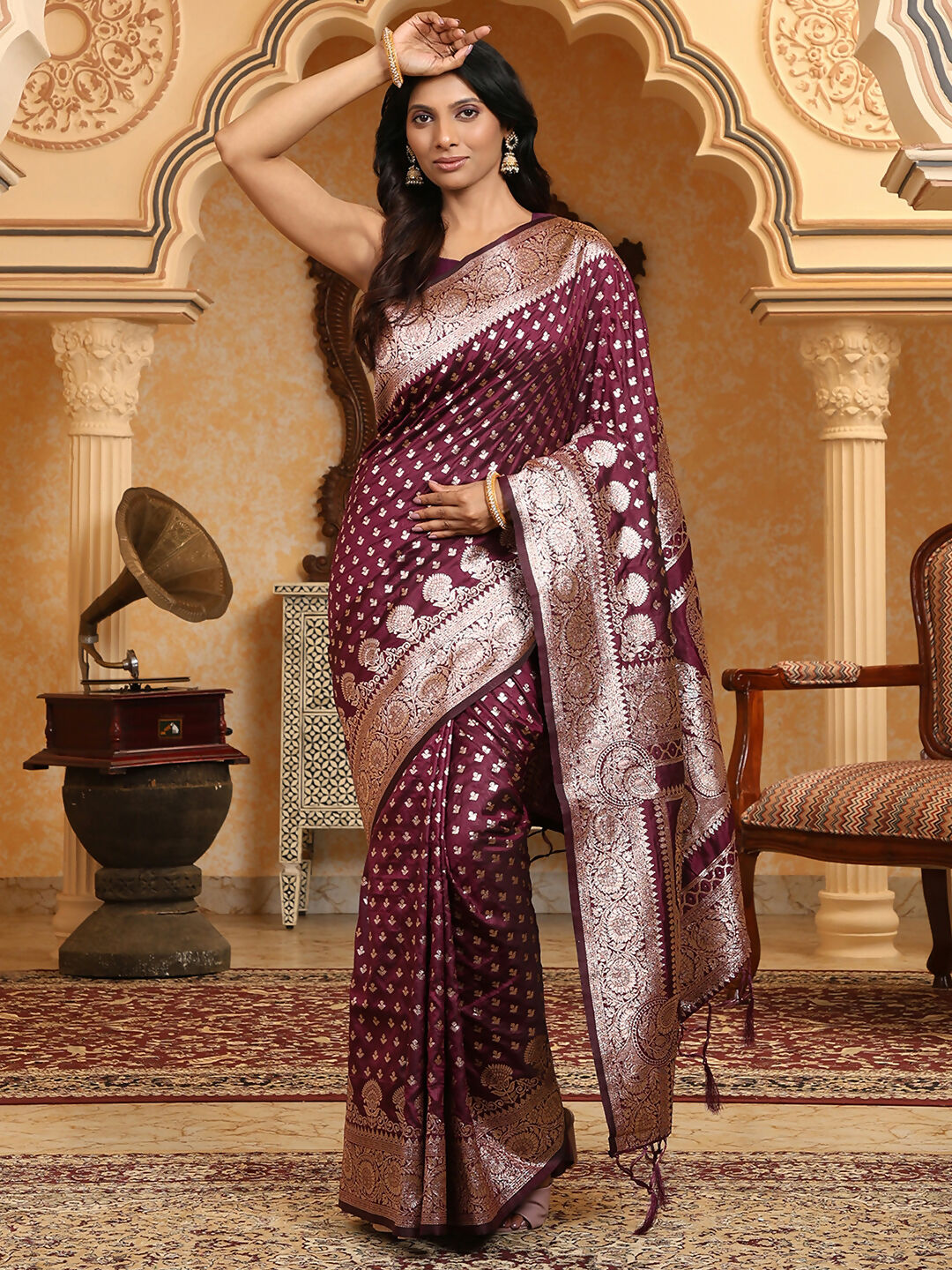 Shree Shyam Fashion Banarasi Silk Purple Saree
