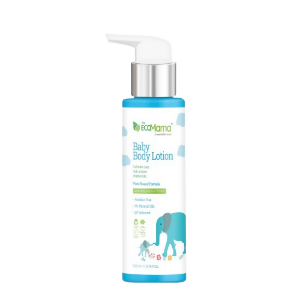 The Eco Mama Moisturizing Baby Body Lotion with Colloidal Oats, Milk Protein & Chamomile Oil