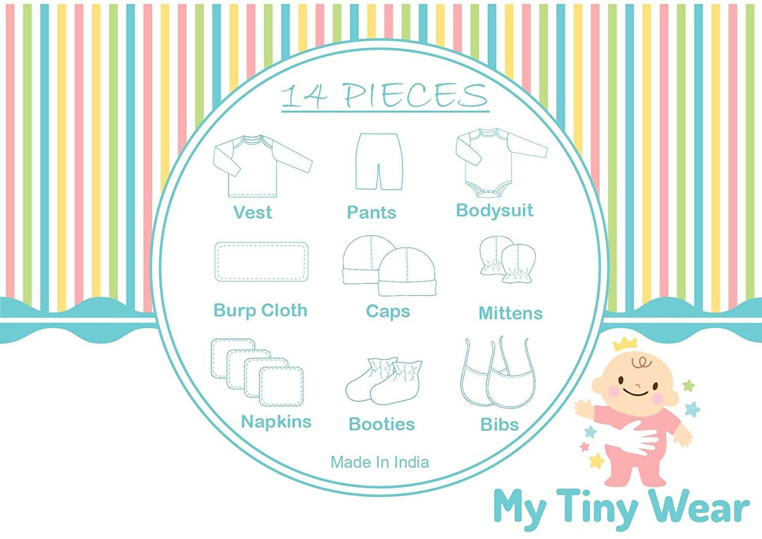 My Tiny Wear Full Sleeves New Born Baby Gift Set - Green