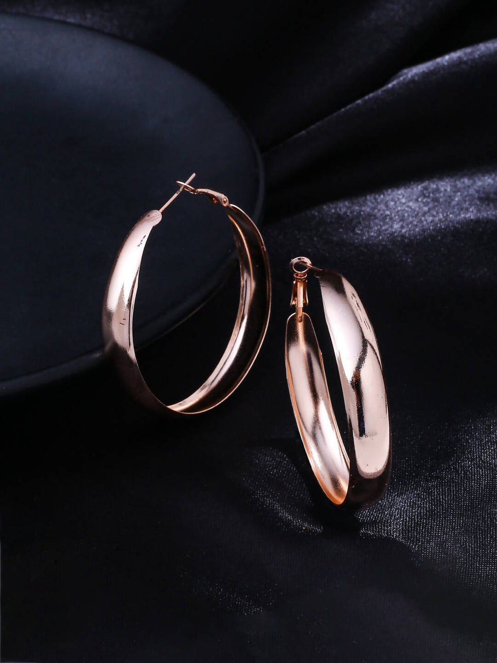 NVR Women Gold-Polished Hoop Earrings