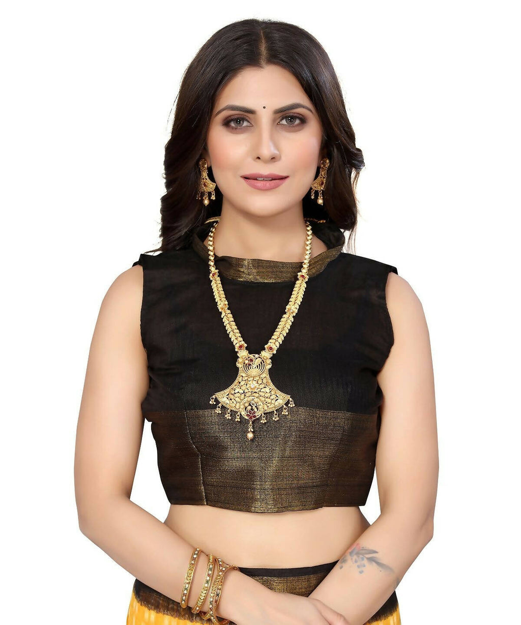 Vamika Cotton Yellow Jari Border Bollywood Style Saree (DINO YELLOW)