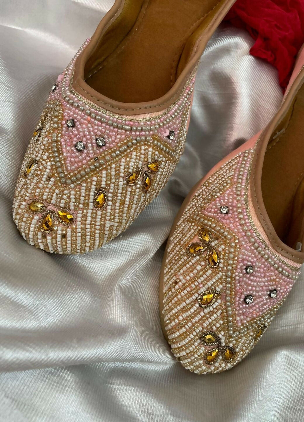 Desi Colour Women Indian Ethnic Footwear-Pink Pearl