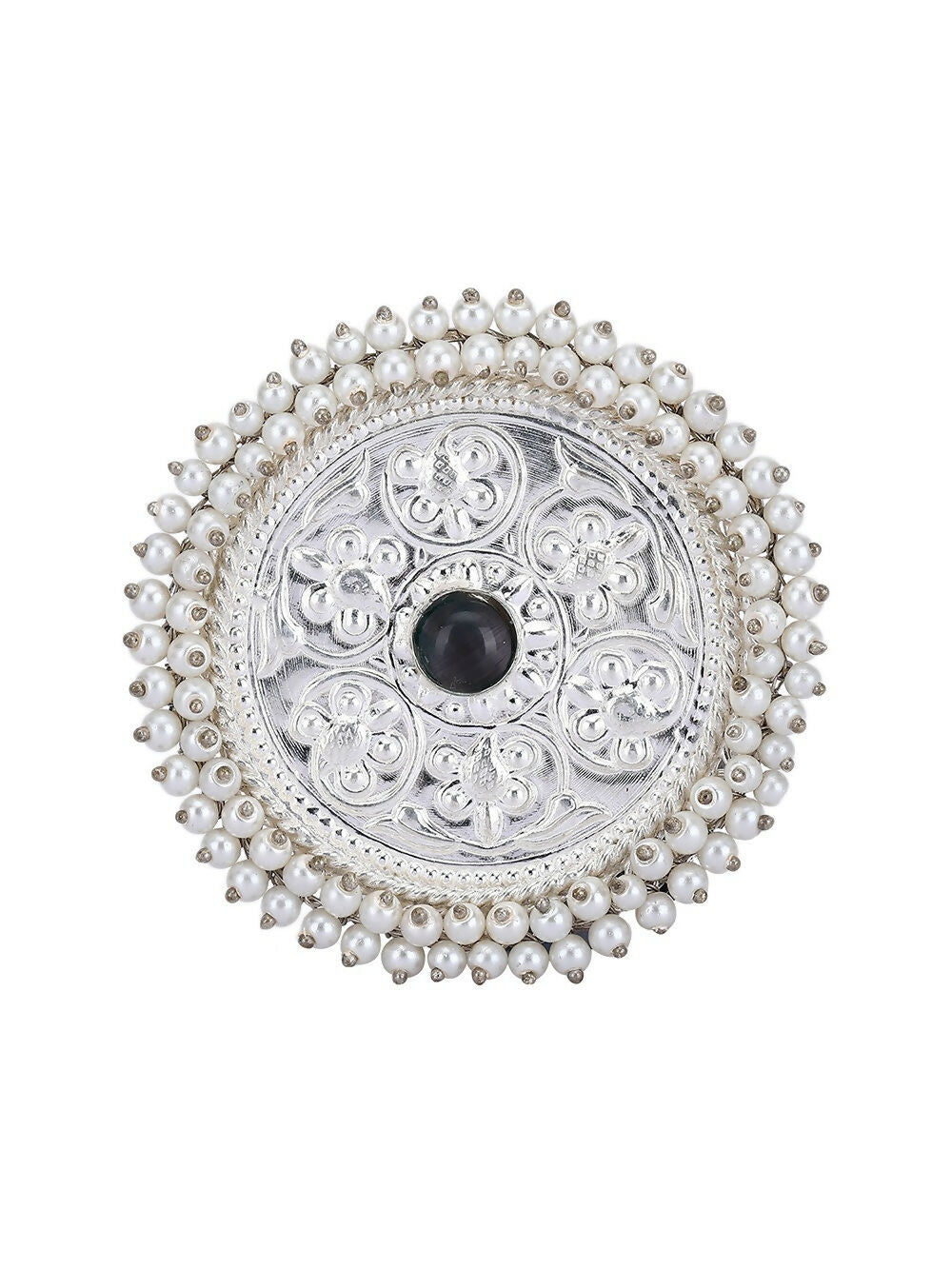 Joban Fashion Women Round Shape Silver Tone Ring