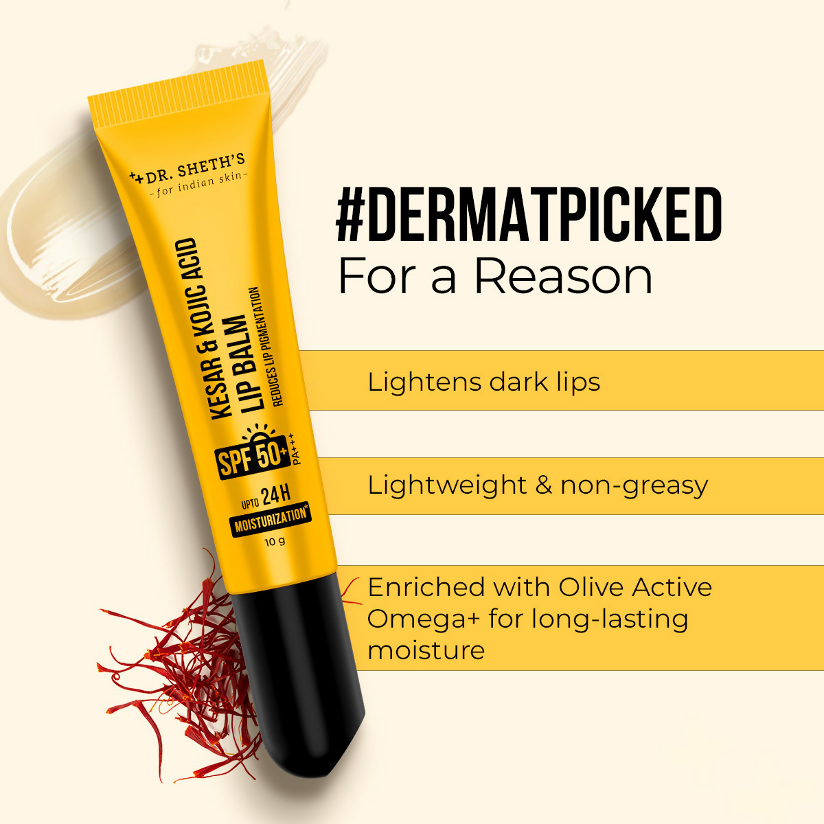 Dr. Sheth's Kesar & Kojic Acid Lip Balm