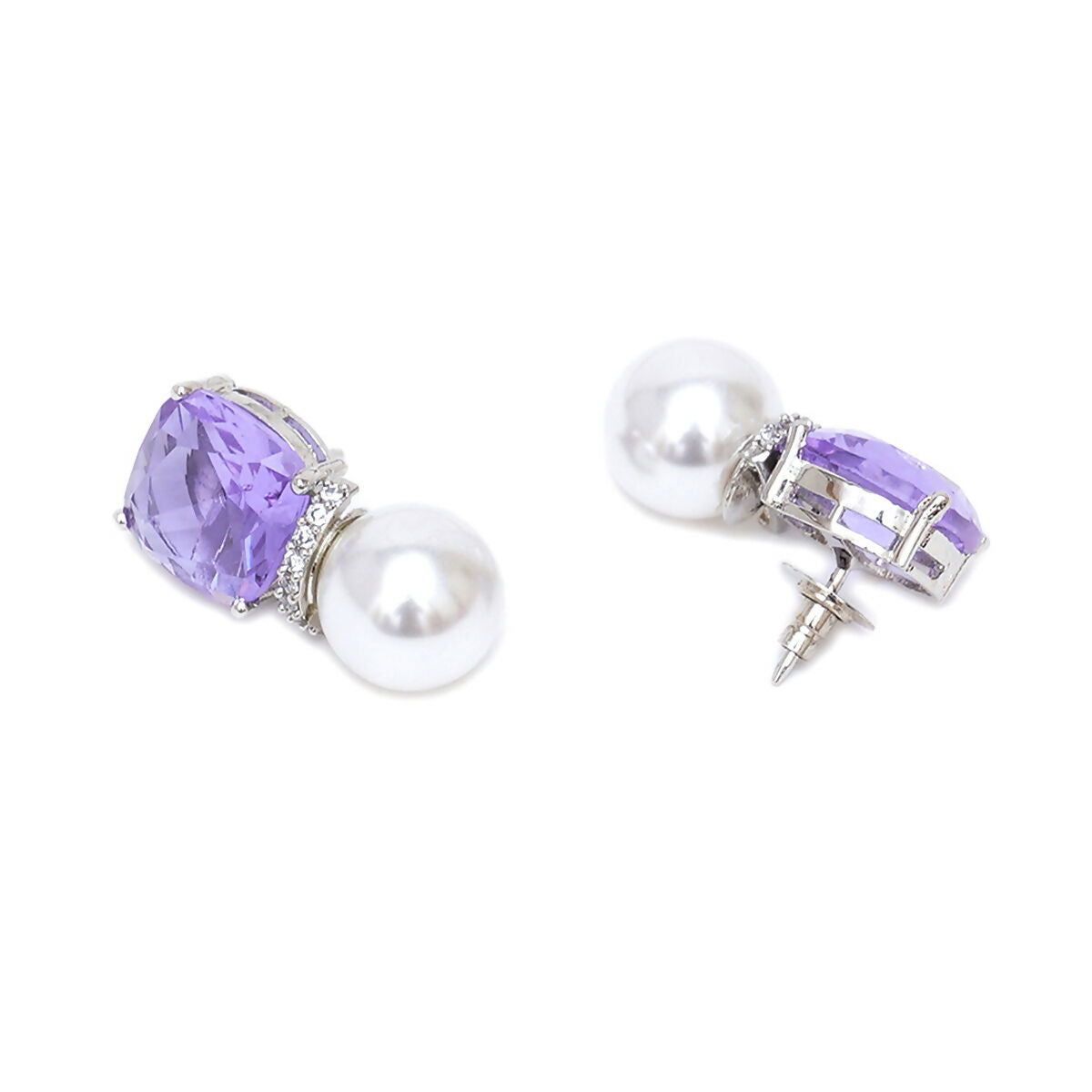 Purple Pearl Studs- Ruby Raang