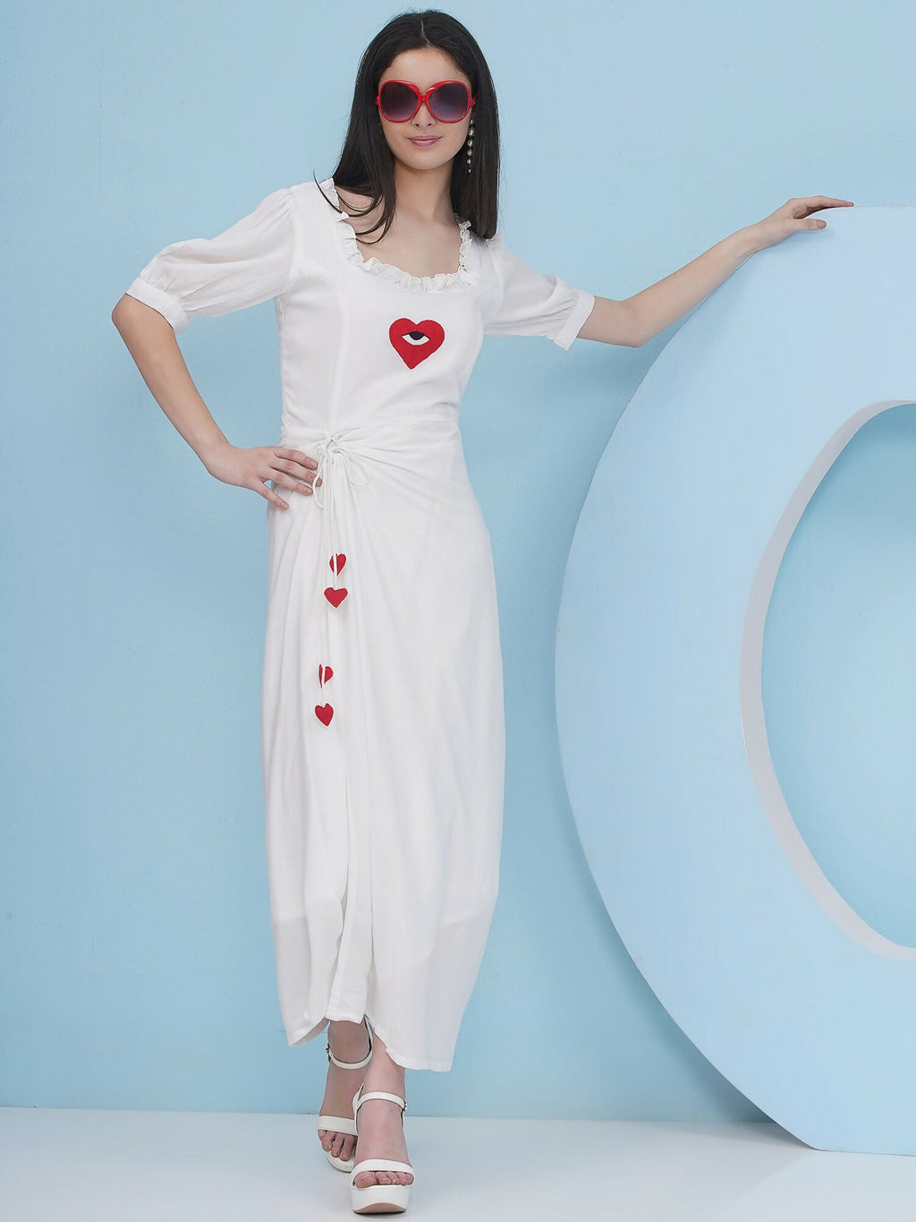 Joban Fashion White Drape Dress