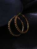NVR Women Gold Toned Beaded Circular Earrings