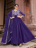 Joban Fashion Purple Readymade Kurta Set With Sequence embroidery Work
