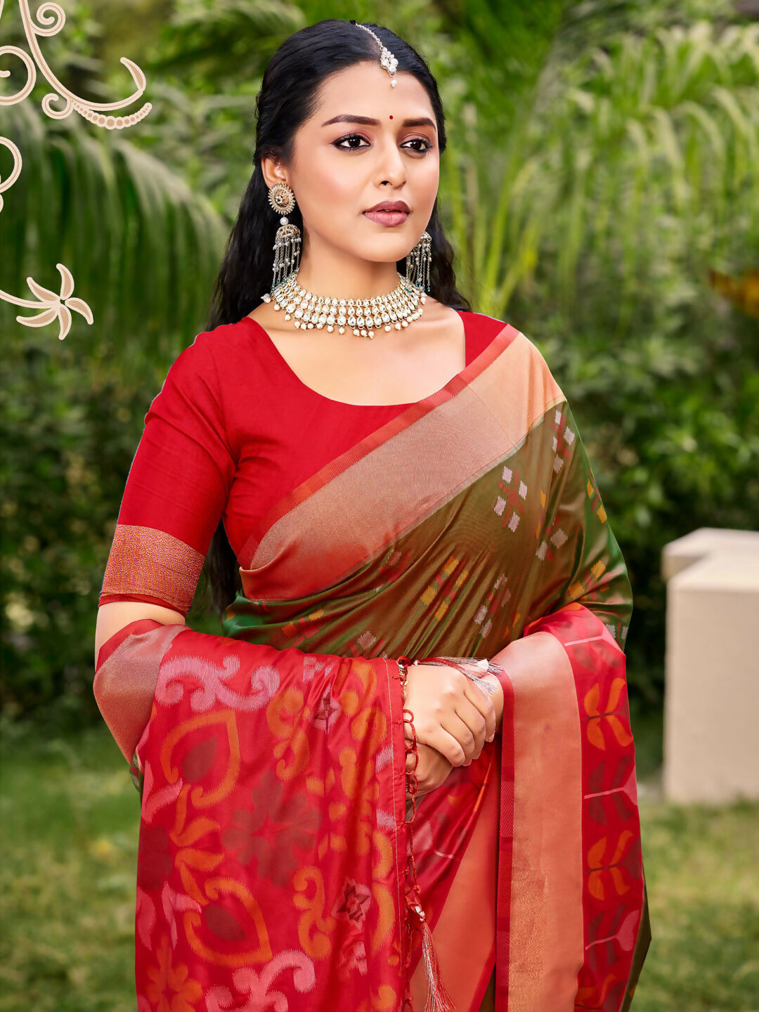 Shree Shyam Fashion Pochampalli Silk Brown Saree