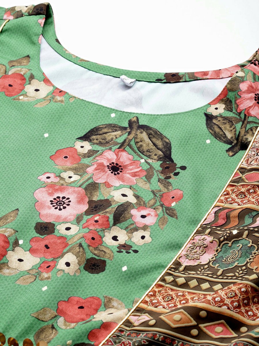 Ahalyaa Women's Traditional Wear Co-ods - Green