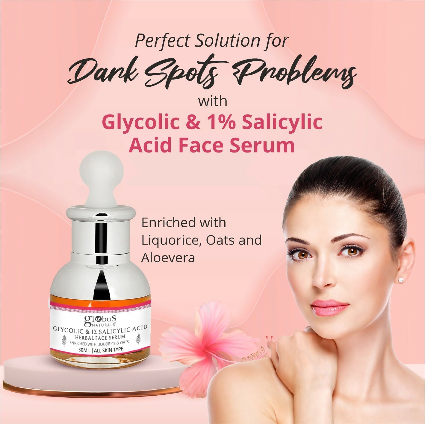 Globus Naturals Glycolic & 1% Salicylic Acid Anti Acne Face Serum