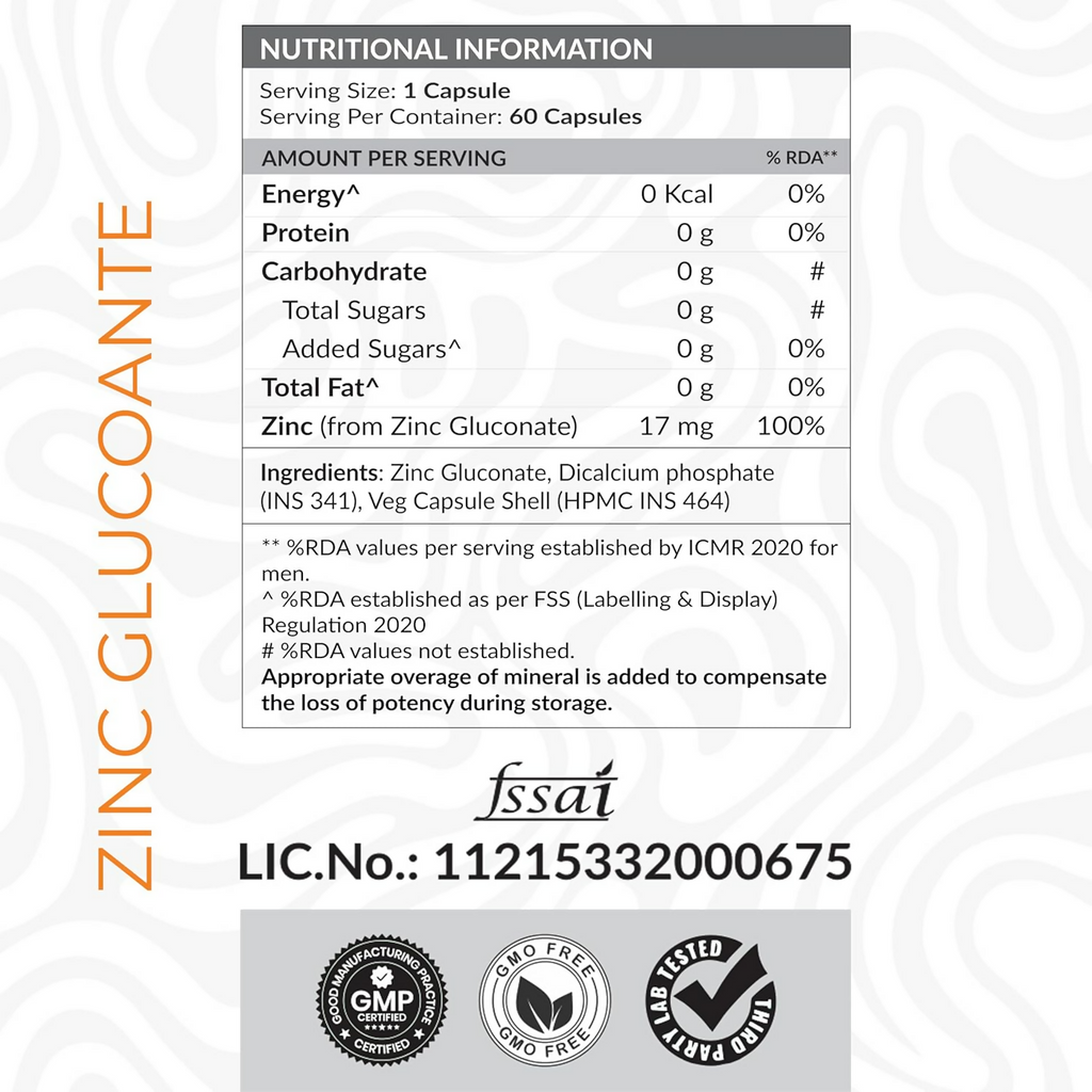As-It-Is Nutrition Atom Zinc Gluconate Veg Capsules