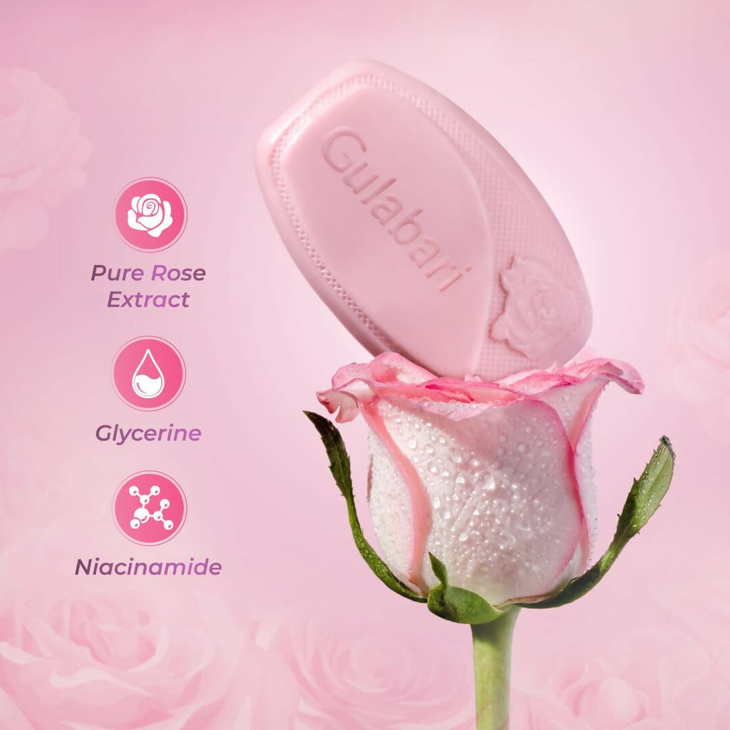 Dabur Gulabari Pure Rose Soap for Radiant Rose Glowing Skin & Body