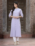 Juniper Women`s Lilac Cotton Flex Solid A-Line Kurta