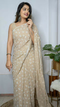 Vamsee Patangiyu Cream Georgette Saree