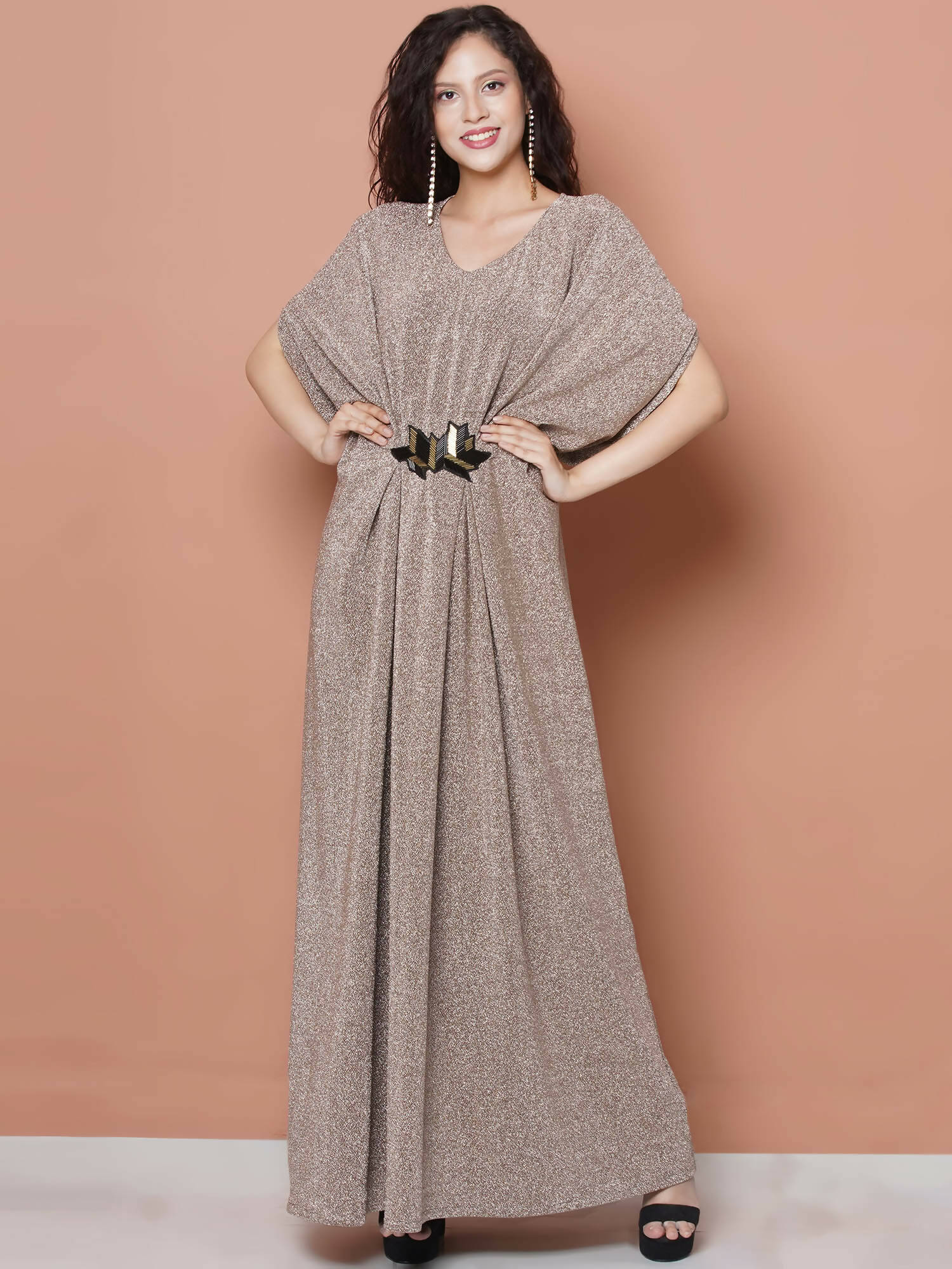 Women Republic Hand Embellished Golden Gown
