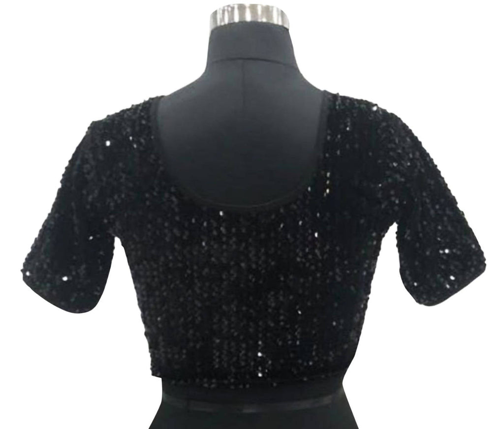 Vamika Black Velvet Sequence Blouse