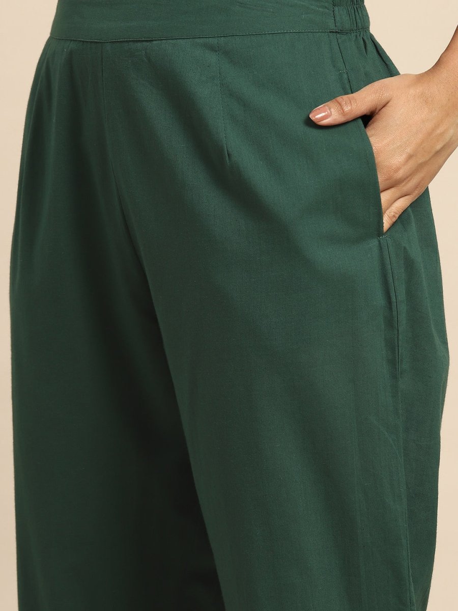All About You Striped Pleated Sequinned Pure Cotton Kurta with Trousers
